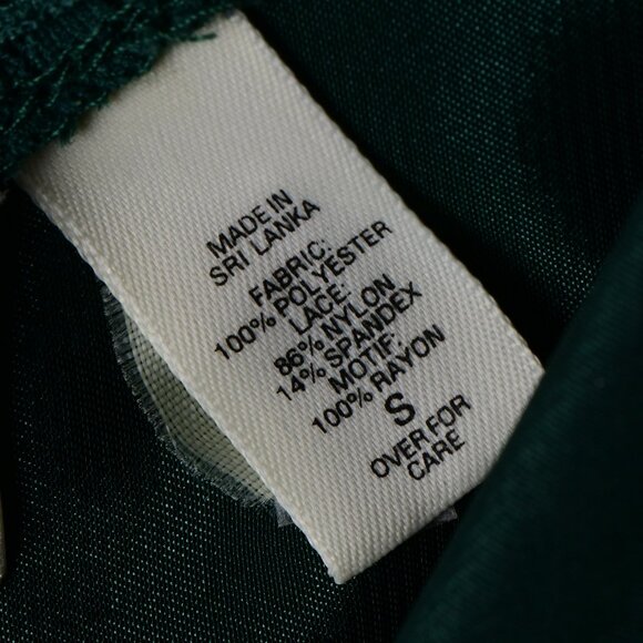 90's Teal Green Victoria's Secret Chemise with Lace - Picture 8 of 8